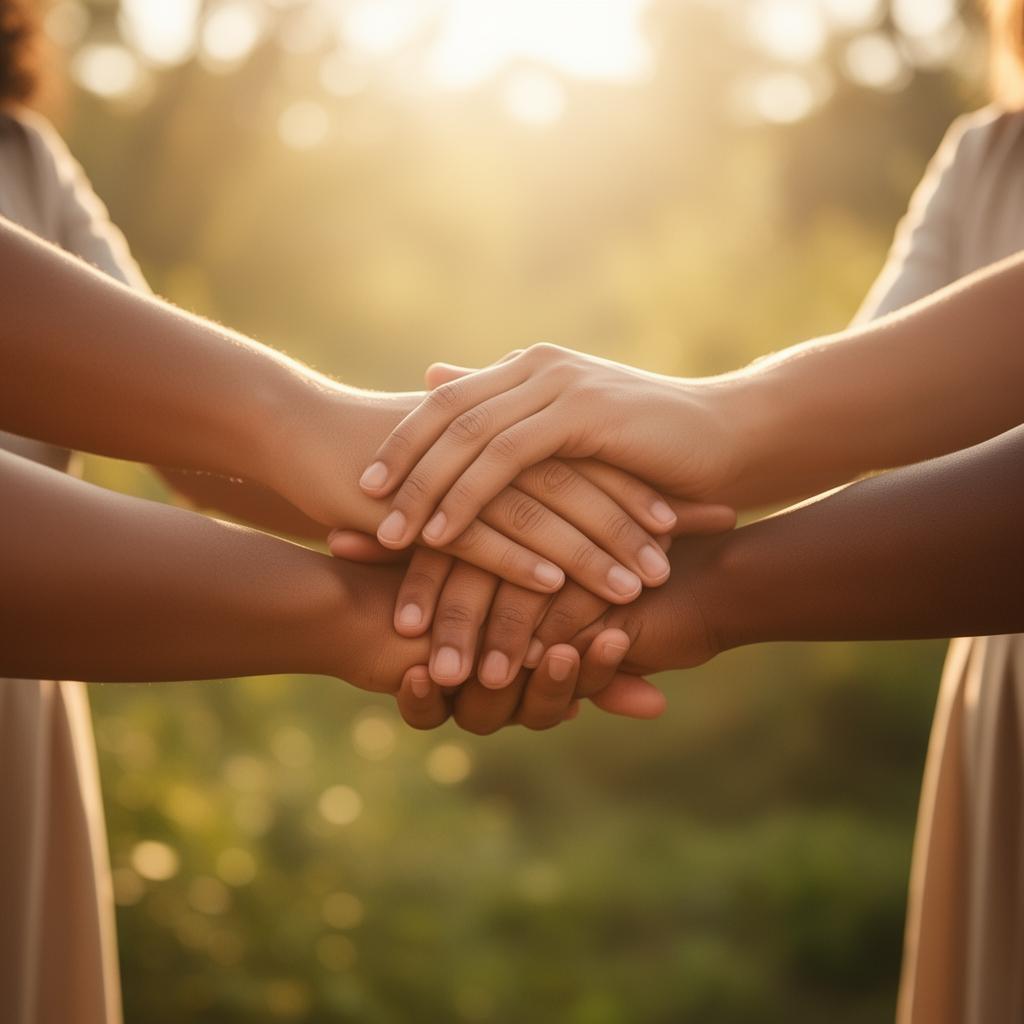 Hands joined together representing partnership and faith